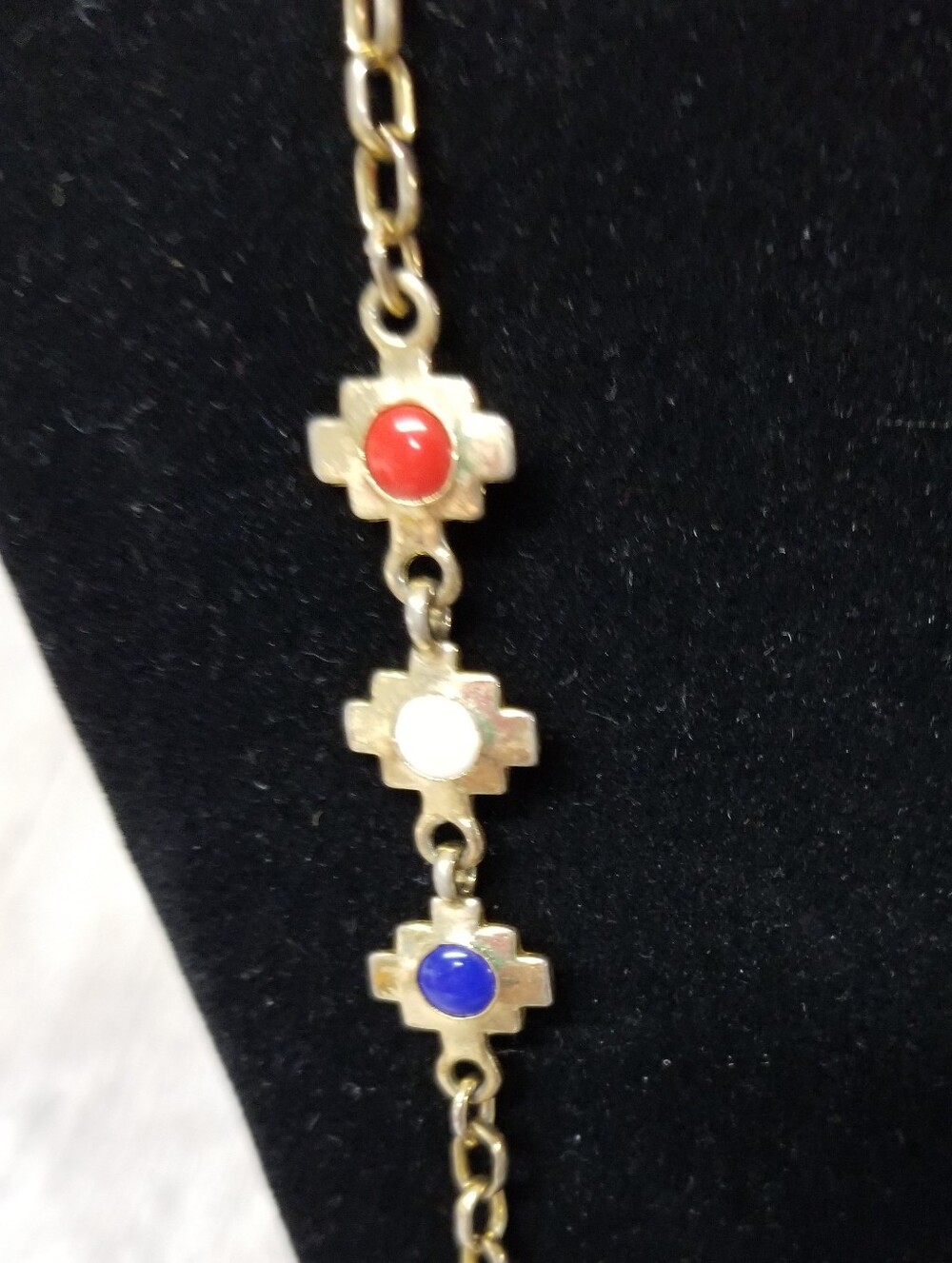 Necklace Featuring Red, White And Blue Accents - Picture 2 of 7